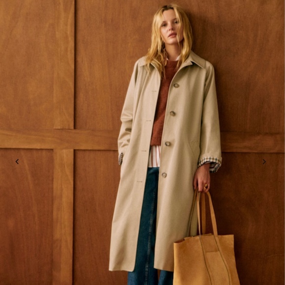 Sezane Clyde Trench Coat Light Beige EU 36 US 4 NWOT - Picture 1 of 8